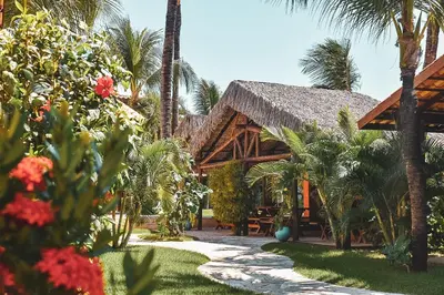 Um jardim no exterior de Pousada Meeting Point & KiteSchool