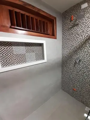 Uma casa de banho em Casas Capulana