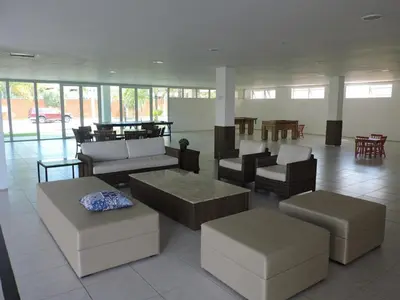 Uma área de estar em Apartamento à Beira Mar Porto das Dunas - Paraiso das Dunas