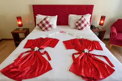 Uma cama ou camas num quarto em Hotel Villa Beija Flor