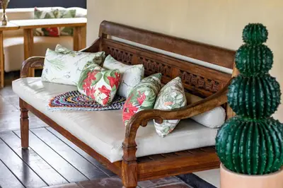 Uma área de estar em Hotel Villaggio Tudo Bom