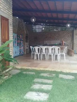 Um pátio ou outra área exterior em casa na praia de guajiru