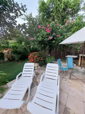 Um jardim no exterior de Casa Jasmine Taíba