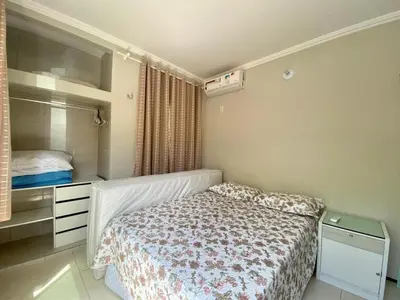 Uma cama ou camas num quarto em Flat Crystal Park Porto das Dunas