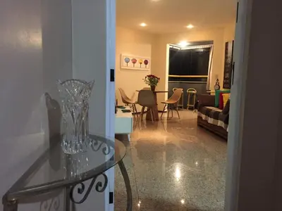 Uma área de estar em Apartamento Frente mar Meireles