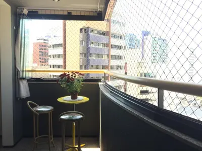 Uma varanda ou terraço em Apartamento Frente mar Meireles