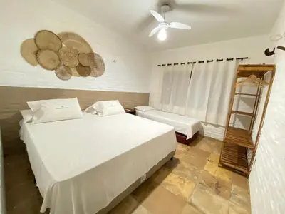 Uma cama ou camas num quarto em Condado da Praia ,casa em Flecheiras 7 a 10 suítes