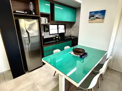 A cozinha ou kitchenette de Condomínio Wai Wai Pé na Areia - Praia de Cumbuco