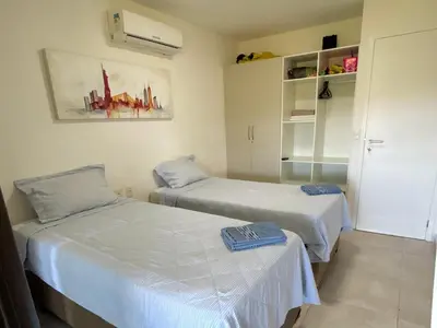 Uma cama ou camas num quarto em Condomínio Wai Wai Pé na Areia - Praia de Cumbuco