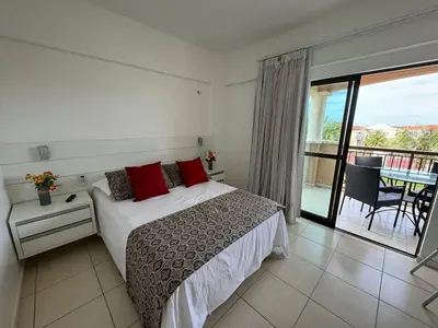 Uma cama ou camas num quarto em Apto. Beverlly Hills, Próx. Beach Park