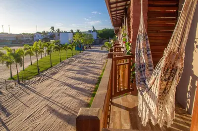 Uma varanda ou terraço em Villa das Palmeiras Jeri