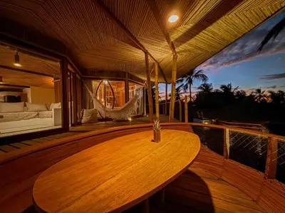 Uma varanda ou terraço em BAMBU BLU Lagoon Homes - Ilha do Guajiru