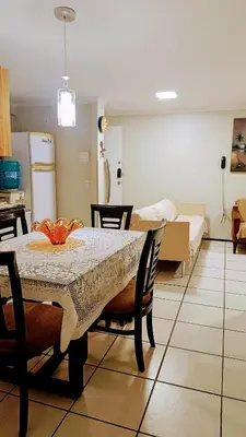 A cozinha ou kitchenette de Excelente apto 2 quartos com vista para mar
