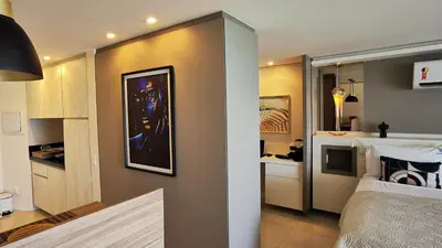 A cozinha ou kitchenette de Seaflats Iate Plaza Hotel