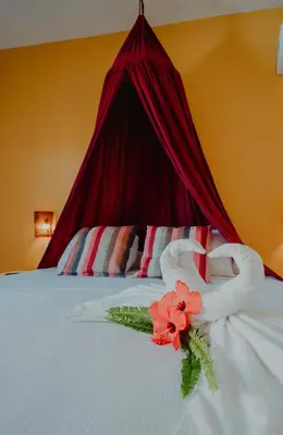 Uma cama ou camas num quarto em Villa Aurora