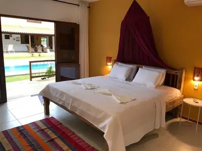 Uma cama ou camas num quarto em Villa Aurora