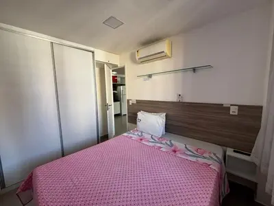 Uma cama ou camas num quarto em Apartamento 2 quartos Fortaleza Meireles-100m Beira-Mar