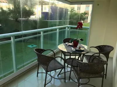 Uma varanda ou terraço em Vg Fun - Frente Mar! No melhor da praia do futuro