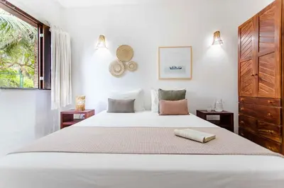 Uma cama ou camas num quarto em Casa Bia