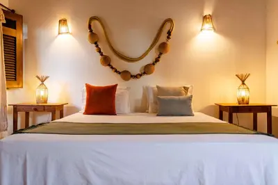 Uma cama ou camas num quarto em Casa Bia