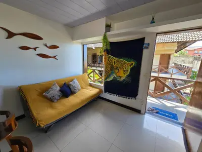 Uma área de estar em Frente Mar Cumbuco - Eco Paradise Apts 219 - 220 - 234