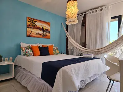 Uma cama ou camas num quarto em Frente Mar Cumbuco - Eco Paradise Apts 219 - 220 - 234