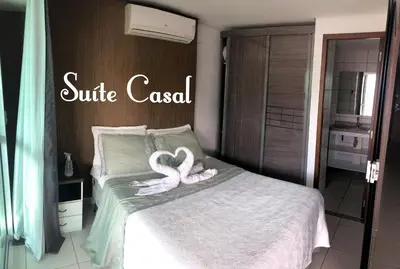 Uma cama ou camas num quarto em Localização PRIVILEGIADA Beach Class Iracema