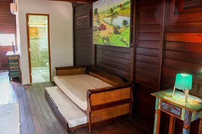 Uma cama ou camas num quarto em Casa Mirella Jeri
