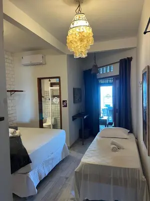 Uma cama ou camas num quarto em La Vista Kite Preá
