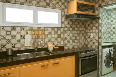 A cozinha ou kitchenette de Residencial Villa Jeri - AP with balcony, optional BREAKFAST