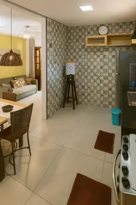 A cozinha ou kitchenette de Residencial Villa Jeri - AP with balcony, optional BREAKFAST