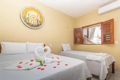 Uma cama ou camas num quarto em Hotel Preá