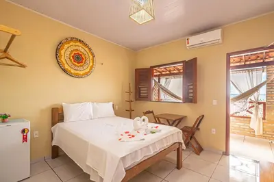 Uma cama ou camas num quarto em Hotel Preá