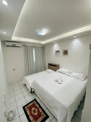 Uma cama ou camas num quarto em Apto Vista Beira Mar - Praia do Futuro a 100 mt da Praia