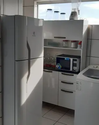 A cozinha ou kitchenette de Apto Vista Beira Mar - Praia do Futuro a 100 mt da Praia