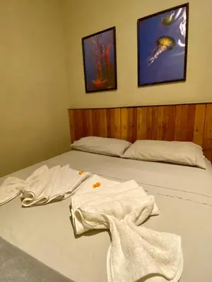 Uma cama ou camas num quarto em Chalés Amarante