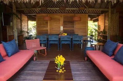 Uma área de estar em Rancho do Kite Villas