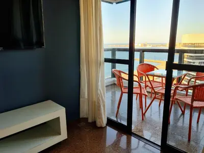 Uma varanda ou terraço em Flats Mar Atlântico Residence