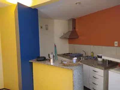 A cozinha ou kitchenette de Flat Abolição 100m Beira Mar105