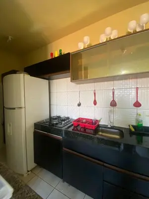 A cozinha ou kitchenette de Flat Praia da Taíba - com vista Mar