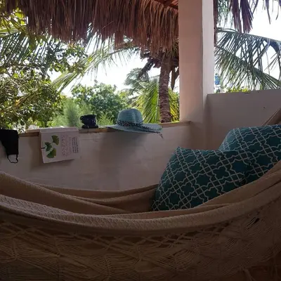 Um jardim no exterior de Villa Cajuiero Inn