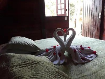Uma cama ou camas num quarto em Hotel O Alemão