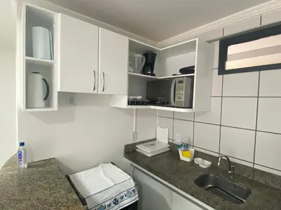 A cozinha ou kitchenette de Ed. Porto de Iracema com Vista para o Mar