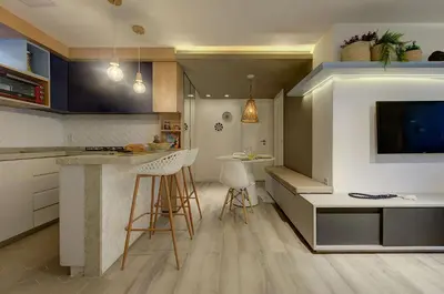 A cozinha ou kitchenette de Porto Iracema #1112 - Apê moderno por Carpediem