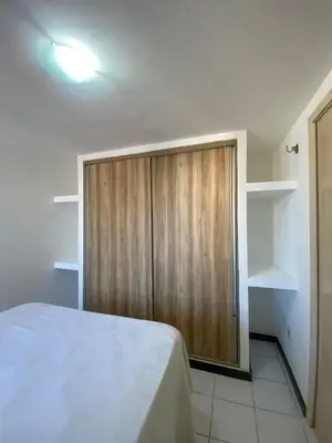 Uma cama ou camas num quarto em Apartamento Meireles - 2 Suites com Ar Condicionado