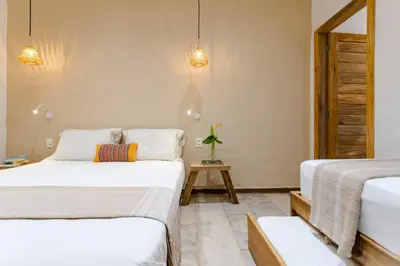 Uma cama ou camas num quarto em Casa PESQUEIRA Preá - Frente Mar!