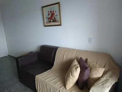 Uma área de estar em Iracema Flat 501 Fortaleza