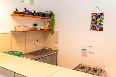 A cozinha ou kitchenette de Vila Davi Jeri - Flats e Casa