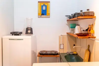 A cozinha ou kitchenette de Vila Davi Jeri - Flats e Casa