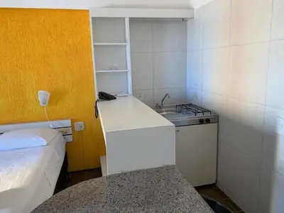 Uma cama ou camas num quarto em 404 Flat mobiliado Praia de Iracema
